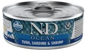 N&D OCEAN CAT Adult Tuna & Sardine & Shrimps 70g konzerva pre mačky