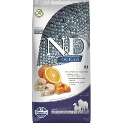 N&D OCEAN DOG Adult M/L Codfish & Pumpkin & Orange 2,5kg granule pro psy