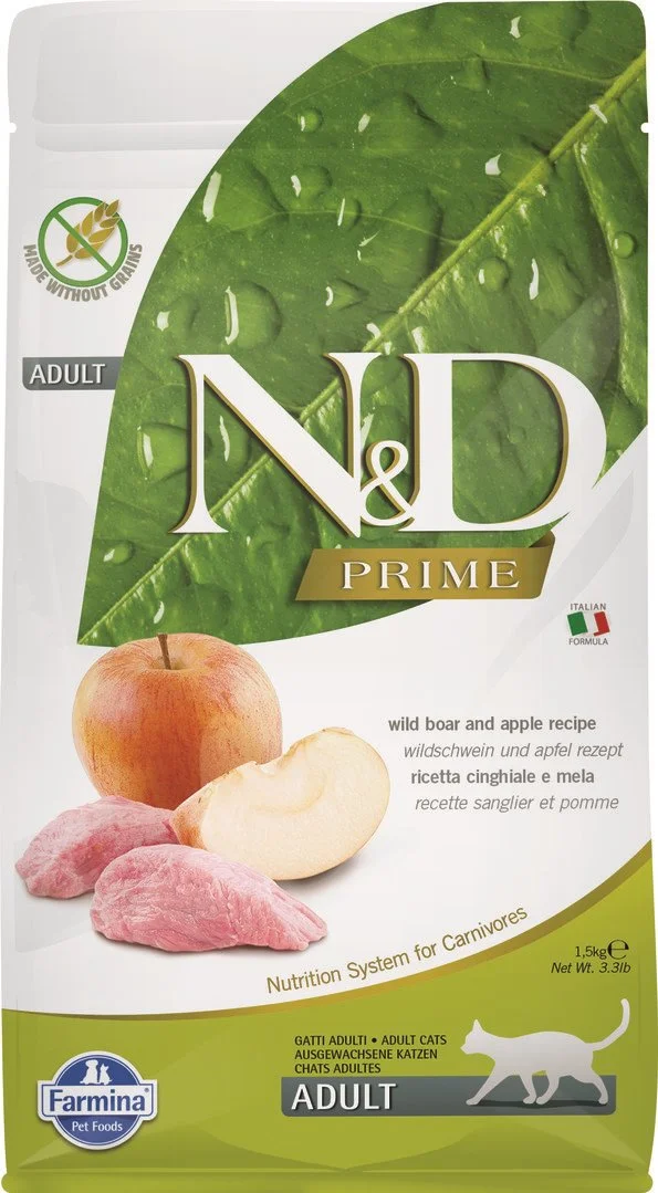 N&D PRIME CAT Adult Boar & Apple 1,5kg granule pre mačky