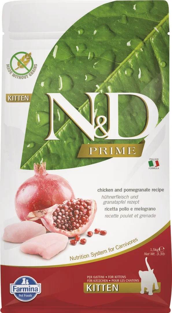 N&D PRIME CAT Kitten Chicken & Pomegranate 1,5kg granule pro koťata
