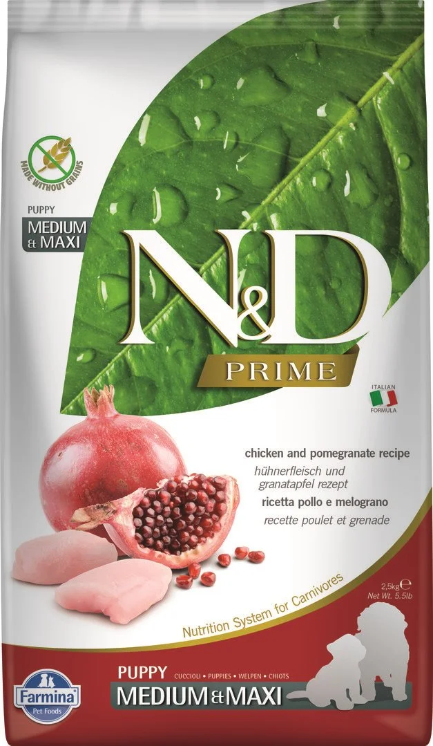 N&D PRIME DOG Puppy M/L Chicken & Pomegranate 2,5kg granule pre šteňatá