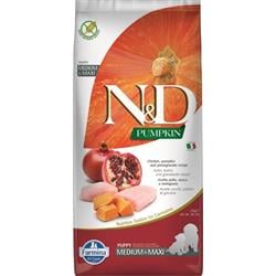 N&D PUMPKIN DOG Puppy M/L Chicken & Pomegranate 12kg granule pro štěňata