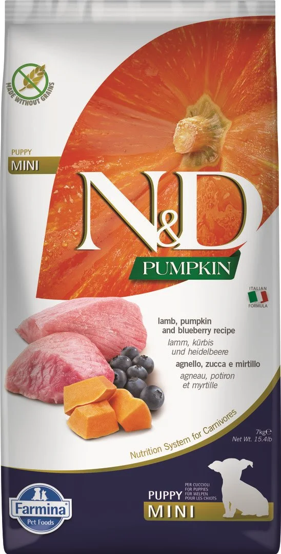 N&D PUMPKIN DOG Puppy Mini Lamb & Blueberry 7 kg granúl pre šteňatá
