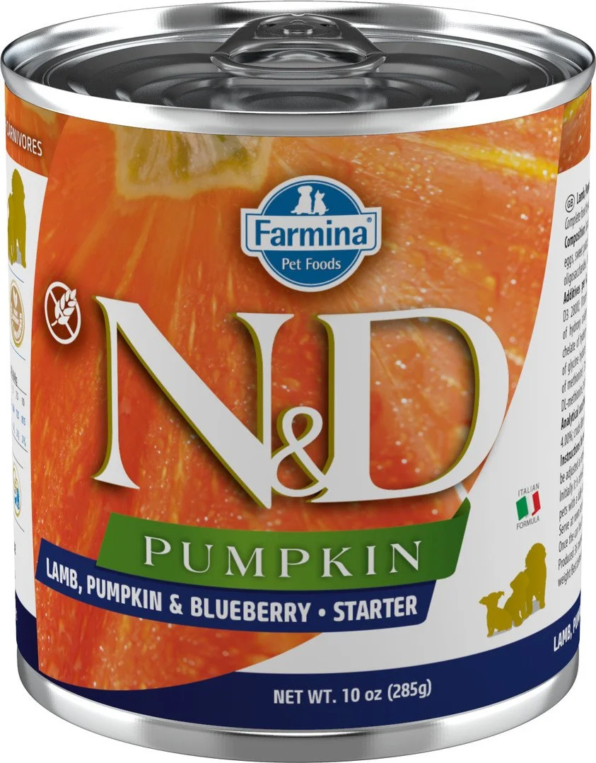 N&D PUMPKIN DOG Starter Lamb & Blueberry 285g konzerva pro štěňata