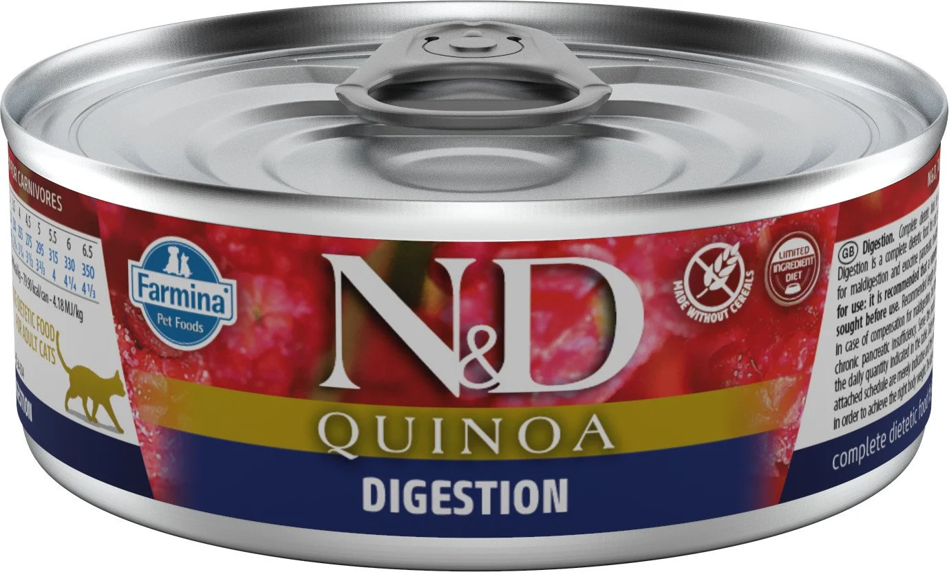 N&D QUINOA CAT Adult Digestion Lamb & Fennel 80g konzerva pre mačky