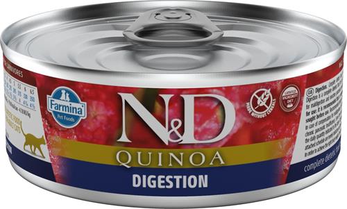 N&D QUINOA CAT Adult Digestion Lamb & Fennel 80g plechovka pre mačky