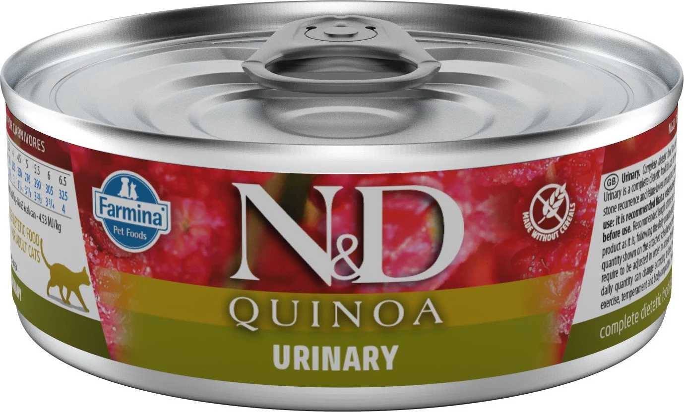 N&D QUINOA CAT Adult Urinary Duck & Cranberry 80g plechovka pre mačky