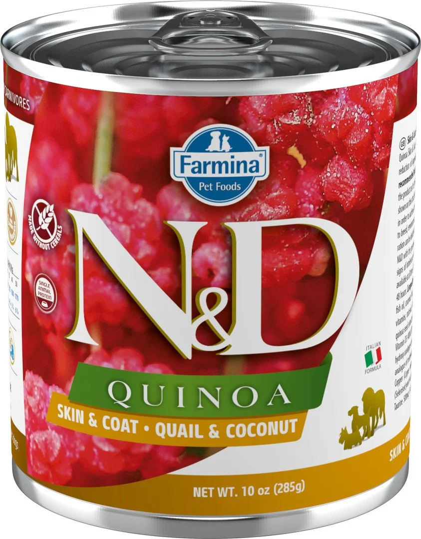 N&D QUINOA DOG Adult Quail & Coconut 285g konzerva pre psy