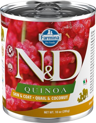 N&D QUINOA DOG Adult Quail & Coconut 285g konzerva pro psy