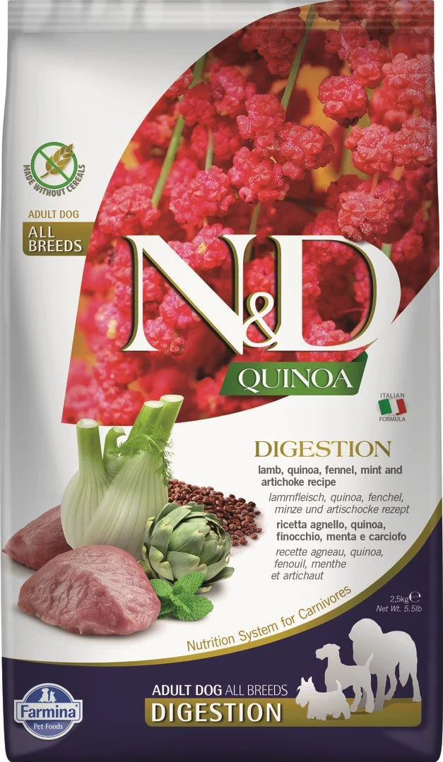 N&D QUINOA DOG Digestion Lamb & Fennel 2,5kg granule pro psy