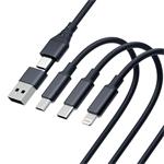Nabíjací kábel 3mk – Hyper Cable 3 v 1 A/C na C/Micro/Lightning 1,5 m, čierny