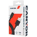 Nabíjací kábel CANYON Lightning MFI-12, 26 MB/s, 5 V/2,4 A, certifikovaný spoločnosťou Apple, dĺžka 2 m, biely
