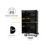Nabíjacia skrinka PORT CONNECT 30 notebookov + 1x stojan U19", čierna