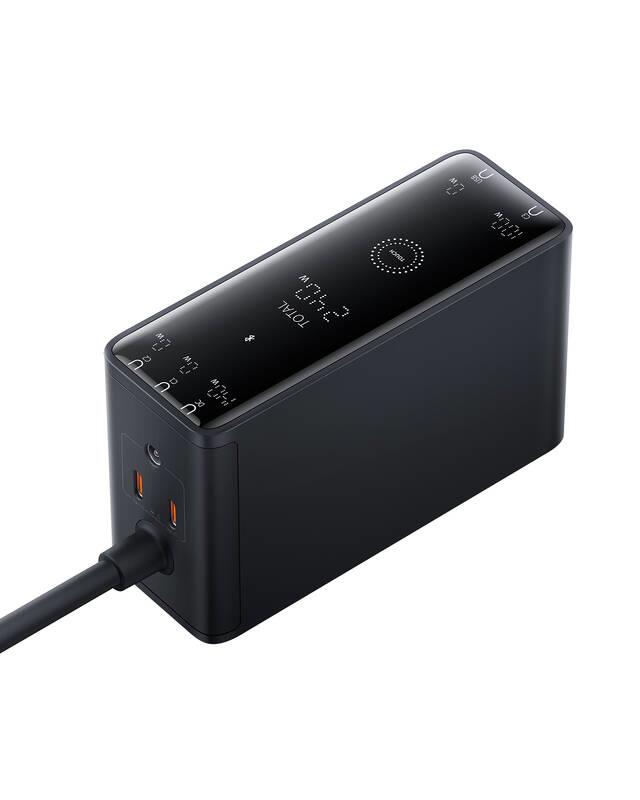 Nabíjacia stanica Baseus GaN Digital 240W 3xUSB-C, 1xUSB, 1xDC čierna