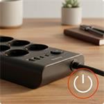 Nabíjacia stanica Huslog 15W 6xzásuvka, 2xUSB-C, 2xUSB čierna