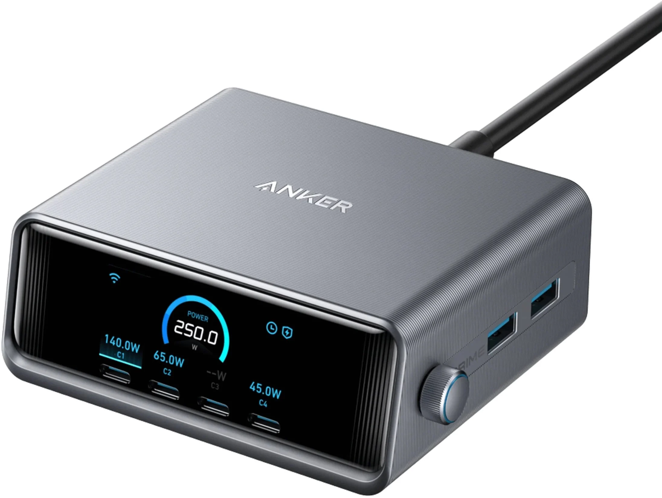 Nabíjačka Anker Prime 250W, 4x USB-C, 2x USB-A, GaNPrime
