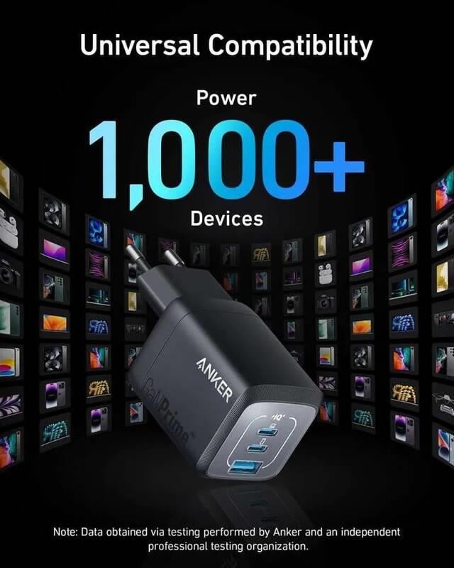 Nabíjačka Anker Prime 67W, 2xUSB-C, 1xUSB-A čierna