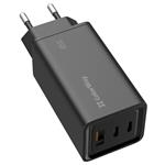Nabíjačka ColorWay USB 1x USB-A, 2x USB-C/ 65W GaN3 Pro, čierna