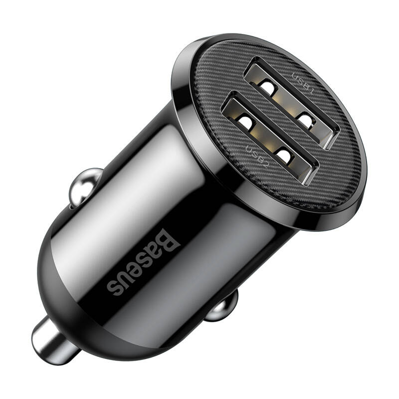 Nabíjačka do auta Baseus Grain Pro 2x USB 4,8A (čierna)