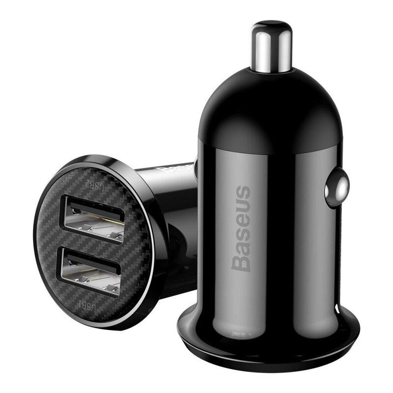 Nabíjačka do auta Baseus Grain Pro 2x USB 4,8A (čierna)