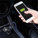 Nabíjačka do auta Baseus typ Y 2x USB 40W + cigaretový zapaľovač predĺžená čierna
