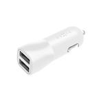 Nabíjačka do auta FIXED s výstupom 2xUSB, 15W Smart Rapid Charge, biela