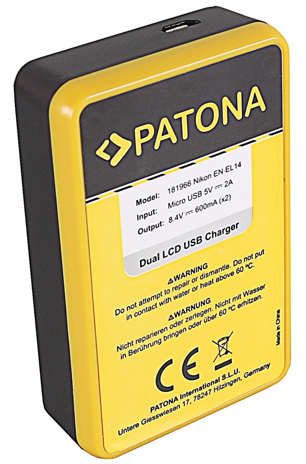 Nabíjačka USB PATONA Photo Dual LCD Nikon EN-EL14