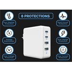 Nabíjačka Viking USB GaN 100 W, podpora PD3.0 a QC4, biela