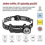 Nabíjateľná čelovka EMOS LED P3544, 500 lm, 120 m, Li-Ion 800 mAh