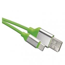 nabíjecí/datový kabel USB-A 2.0 / USB-C 2.0, 1m, zelený