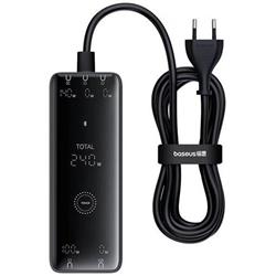 Nabíjecí stanice Baseus GaN Digital 240W 3xUSB-C, 1xUSB, 1xDC černá