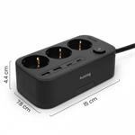 Nabíjecí stanice Huslog 15W 3xzásuvka, 2xUSB-C, 2xUSB, 1x držák na telefon černá