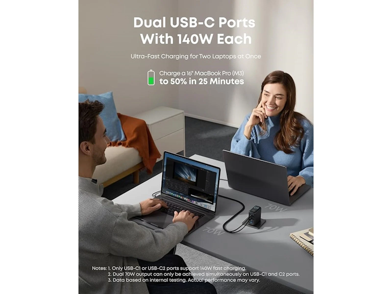 Nabíječka do sítě Anker 140W, 3xUSB-C, 1x USB-A šedá