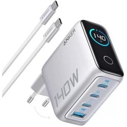 Nabíječka do sítě Anker 140W, 3xUSB-C, 1x USB-A stříbrná