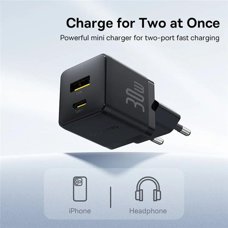 Nabíječka do sítě Baseus Palm 30W, 1xUSB, 1xUSB-C černá