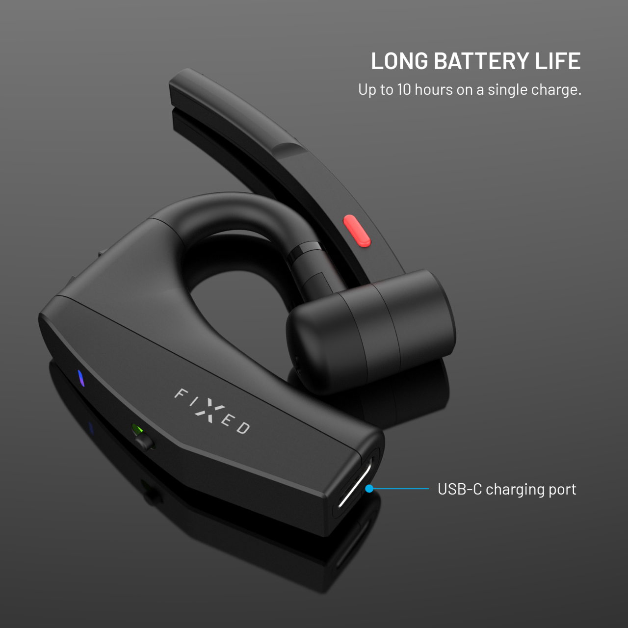 Náhlavná súprava Bluetooth FIXED Talk Pro s ENC a otvoreným dizajnom, čierna