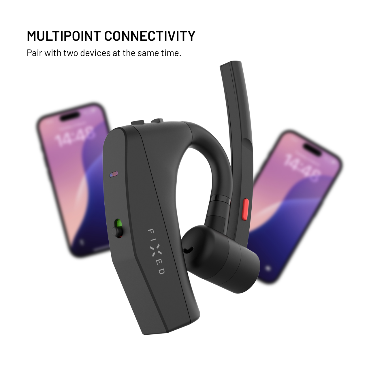 Náhlavná súprava Bluetooth FIXED Talk Pro s ENC a otvoreným dizajnom, čierna