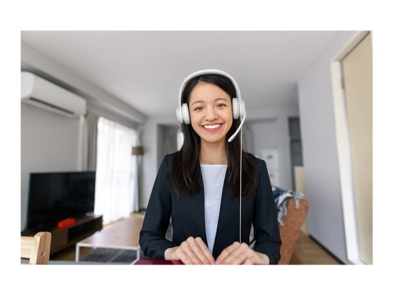 Náhlavná súprava Logitech USB H390, biela
