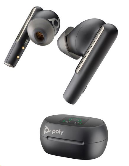 Náhlavná súprava Poly bluetooth Voyager Free 60+, adaptér BT700 USB-A, dotykové nabíjacie puzdro, čierna