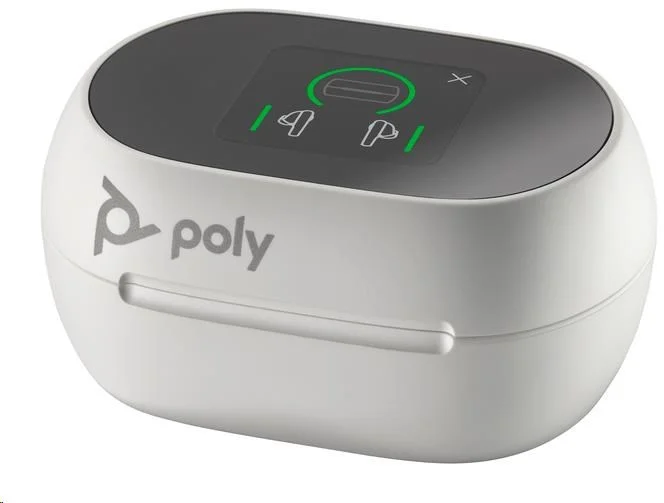 Náhlavná súprava Poly bluetooth Voyager Free 60+, adaptér BT700 USB-C, dotykové nabíjacie puzdro, biela