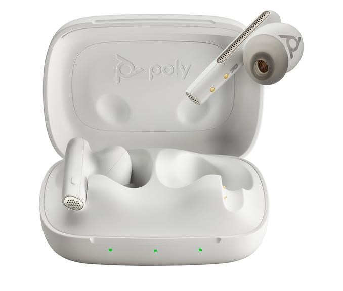 Náhlavná súprava Poly bluetooth Voyager Free 60, adaptér BT700 USB-C, nabíjacie puzdro, biela