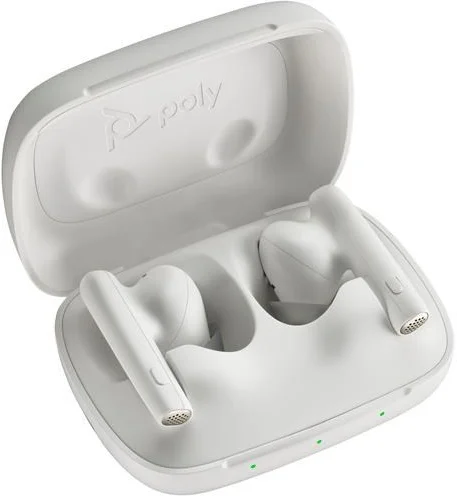 Náhlavná súprava Poly bluetooth Voyager Free 60, adaptér BT700 USB-C, nabíjacie puzdro, biela
