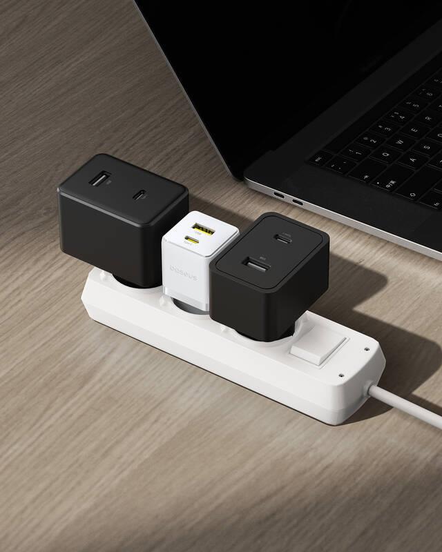Napájacia nabíjačka Baseus Palm 20W, 1xUSB, 1xUSB-C biela