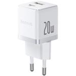 Napájacia nabíjačka Baseus Palm 20W, 1xUSB, 1xUSB-C biela
