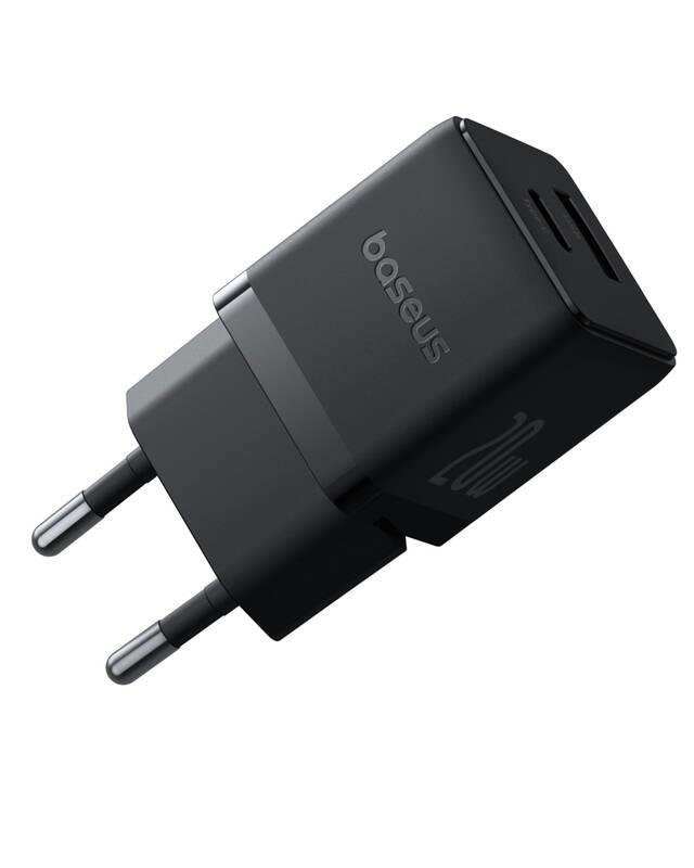Napájacia nabíjačka Baseus Palm 20W, 1xUSB, 1xUSB-C čierna