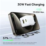 Napájacia nabíjačka Baseus Palm 30W, 1xUSB, 1xUSB-C biela