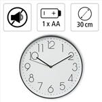 Nástenné hodiny Hama Elegance, priemer 30 cm, tichý chod, biela/čierna