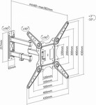 Nástenný držiak SBOX 23"–55", s možnosťou naklápania, čierny (LCD-443)