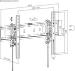 Nástenný držiak SBOX 37"–80", naklápací, čierny (PLB-6546T-2)