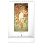 Nástěnný kalendář Alfons Mucha 2024, 33 × 46 cm